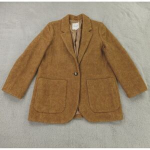 Madewell Blazer Camel Tan Larsen Boucle Wool Blend Longline Coat